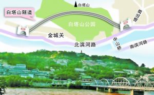 白塔山隧道線路示意圖。本報(bào)記者師向東