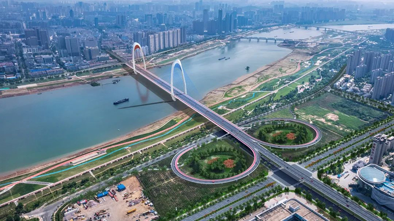 延安路大橋“蚌埠之門”效果圖。蚌埠市委宣傳部 供圖